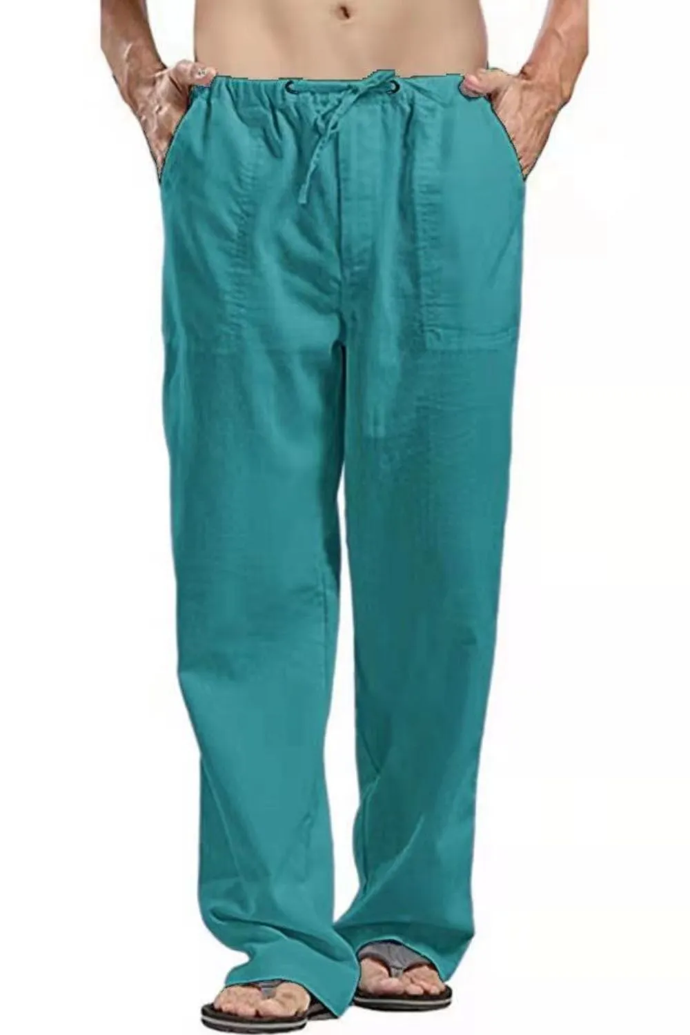 Men's Full Size Drawsrting Straight Leg Pants Plus Size, image 4