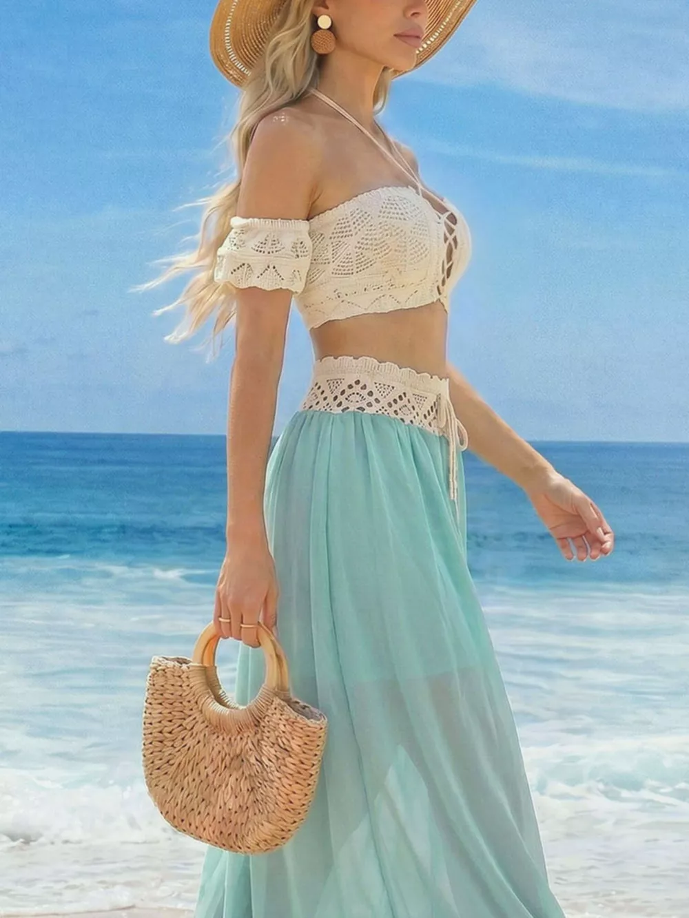 Crochet Top and Maxi Skirt Set, image 11
