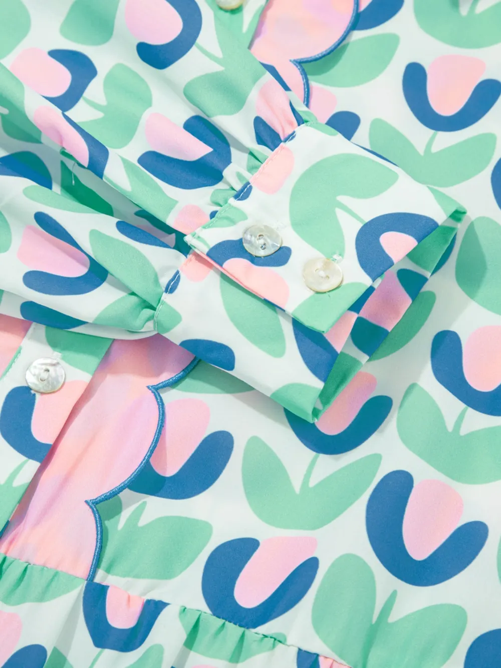 Printed Long Sleeve Shirt Dress, image 10