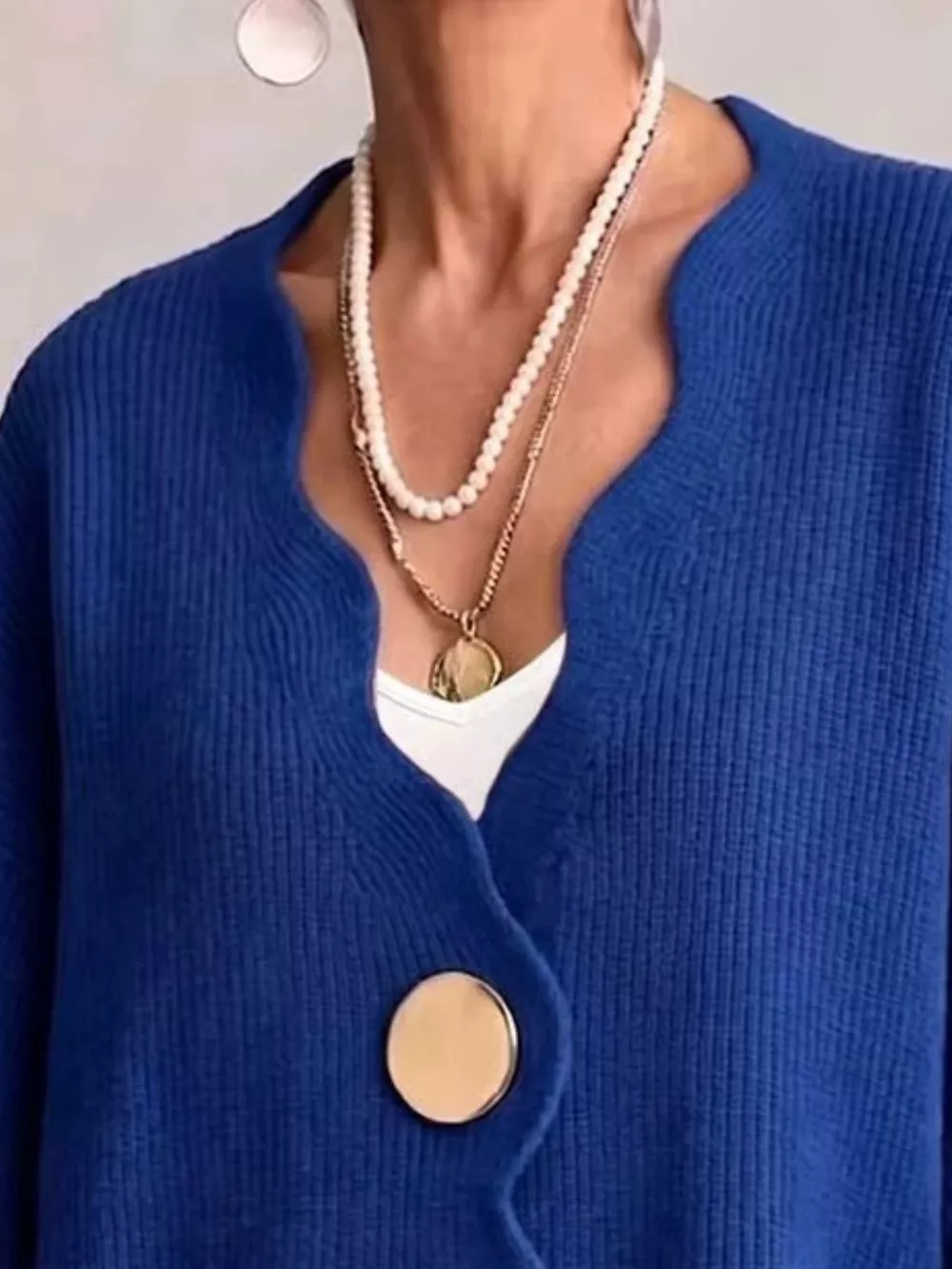 Full Size Scalloped-Edge Oversized Button-Down Cardigan Plus Size, image 11