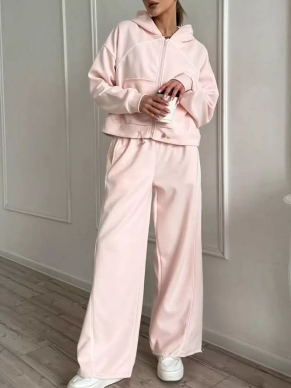 Fleece Zip-Up Hoodie and Joggers Set, image 6