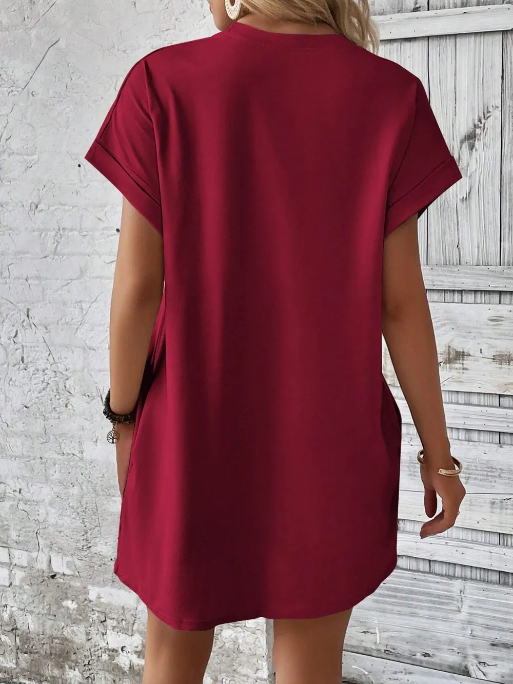 Round Neck Short Sleeve Mini Dress, image 27
