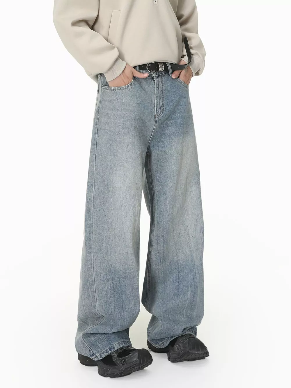 Men's Loose Fit Washed Jeans, image 5