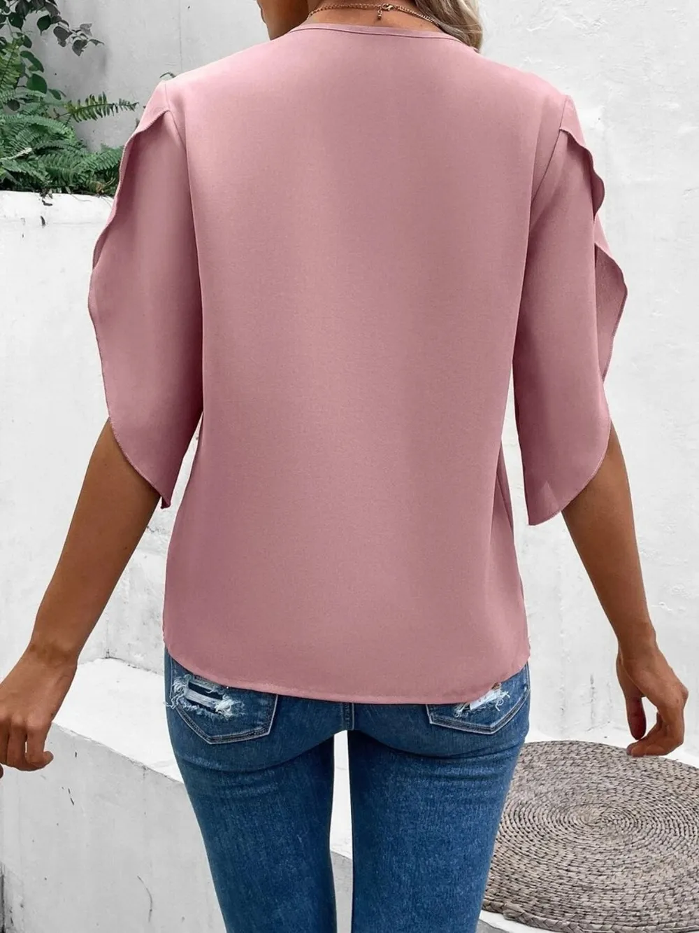 Lace Detail V-Neck Half Sleeve Blouse, image 20