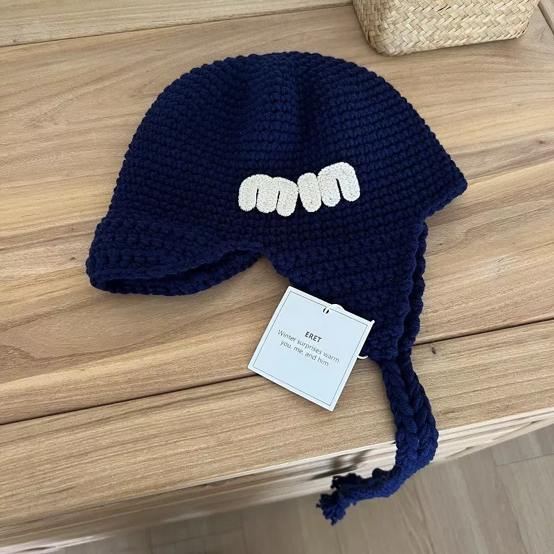 Handmade Knitted Earflap Hat with Tassels, image 5