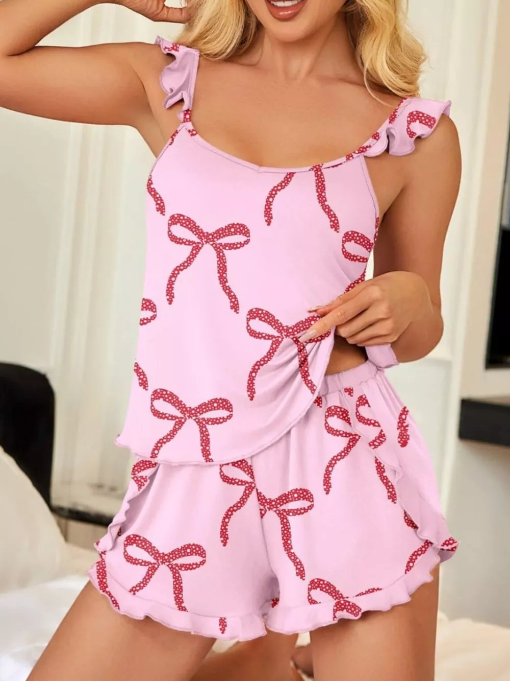 Ruffled Printed Cami and Shorts Set, image 5
