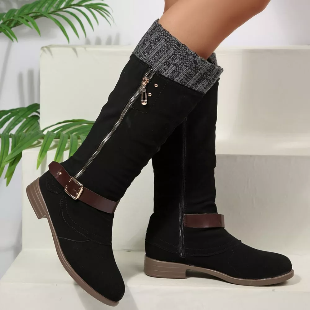 Round Toe Block Heels Boots, image 33