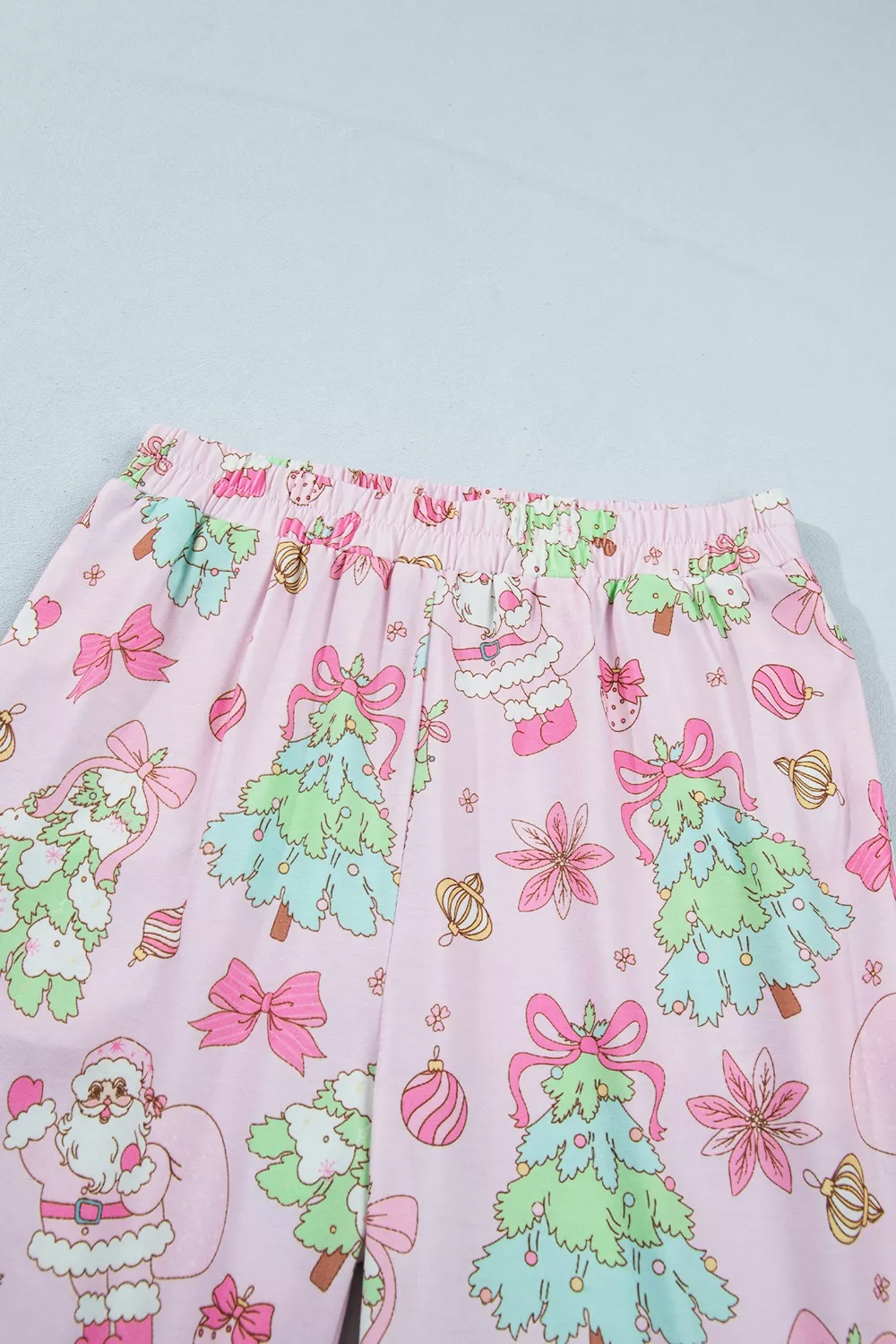 Christmas Print Button Front Long Sleeve Lounge Set, image 12