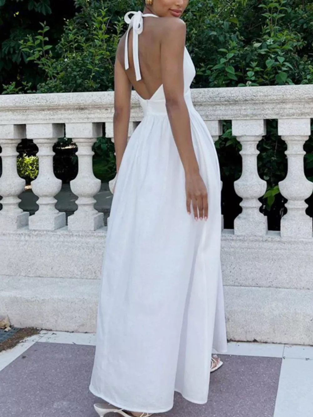 Halter Neck Flowy Maxi Dress, image 10