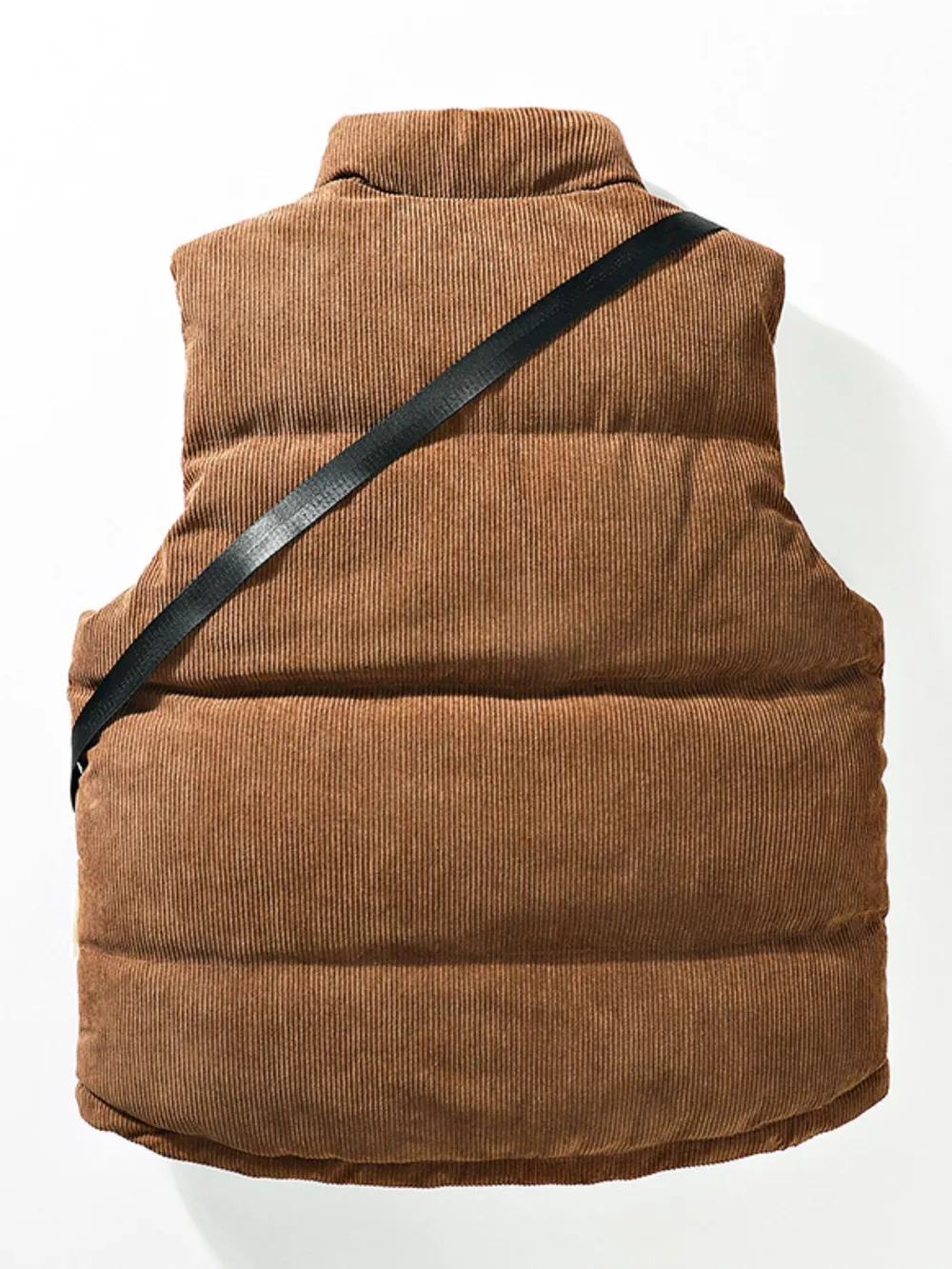 Men's Plus Size Corduroy Padded Vest with Chest Bag 2-Piece Set, image 3