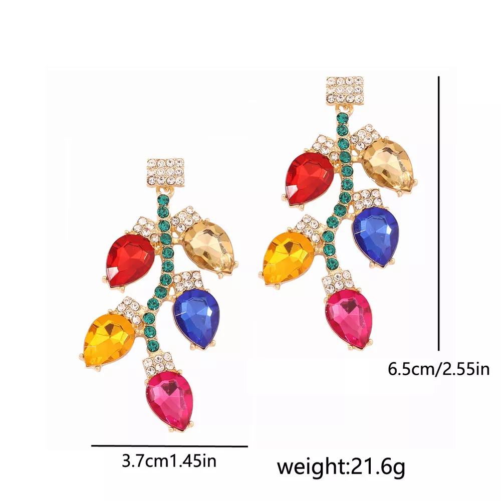 Christmas Rhinestone Drop Earrings, image 6
