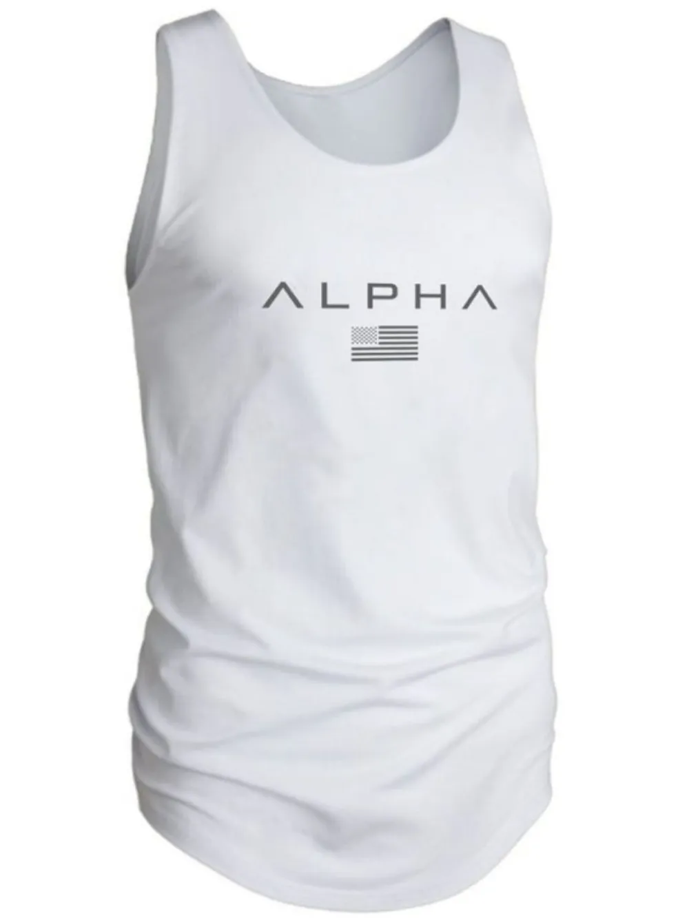 Men's US Flag Round Neck Tank, image 4