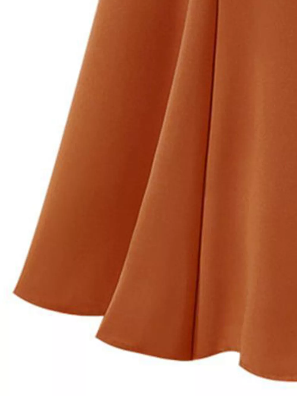 A-Line Midi Skirt with Elastic Waistband, image 4
