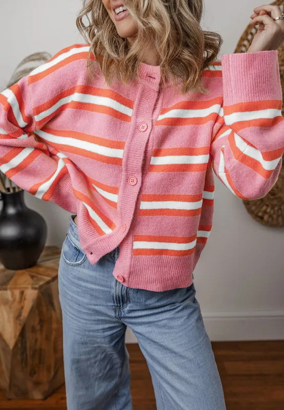 Striped Button Down Long Sleeve Cardigan, image 20