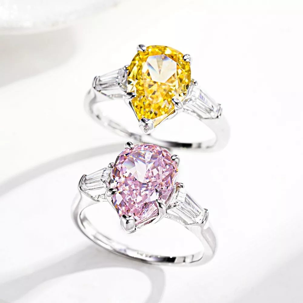 925 Sterling Silver Zircon Teardrop Ring, image 2