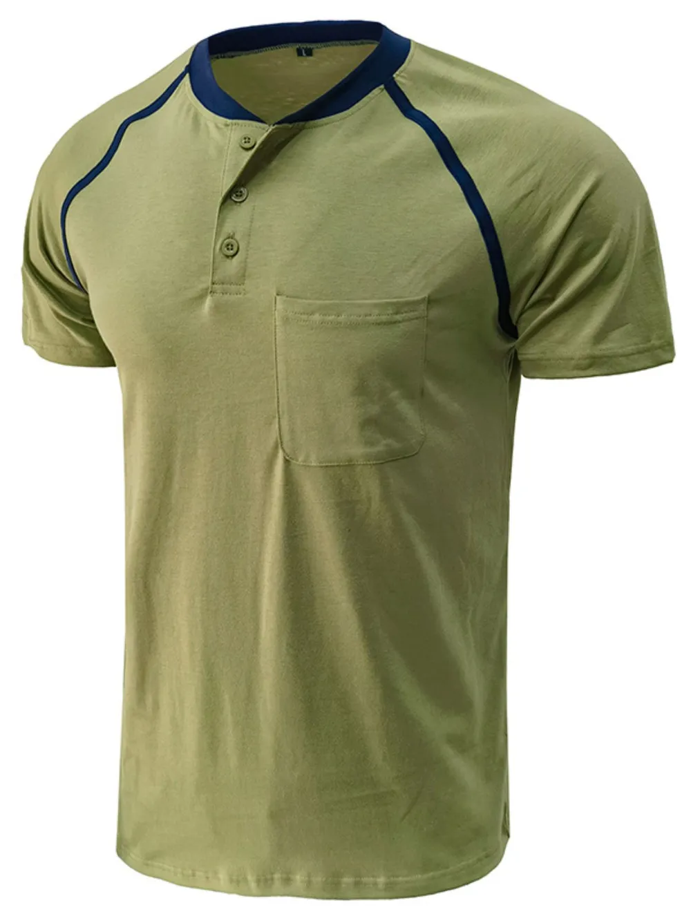 Men's Contrast Stitch Polo Shirt with Chest Pocket, image 8