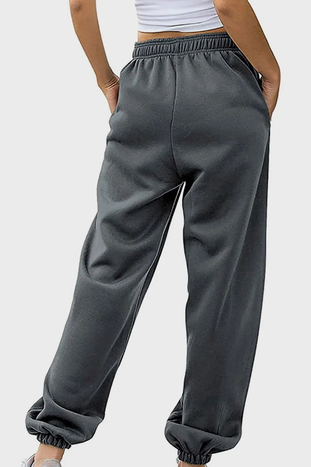 Elastic Waist Joggers with Pockets, image 15