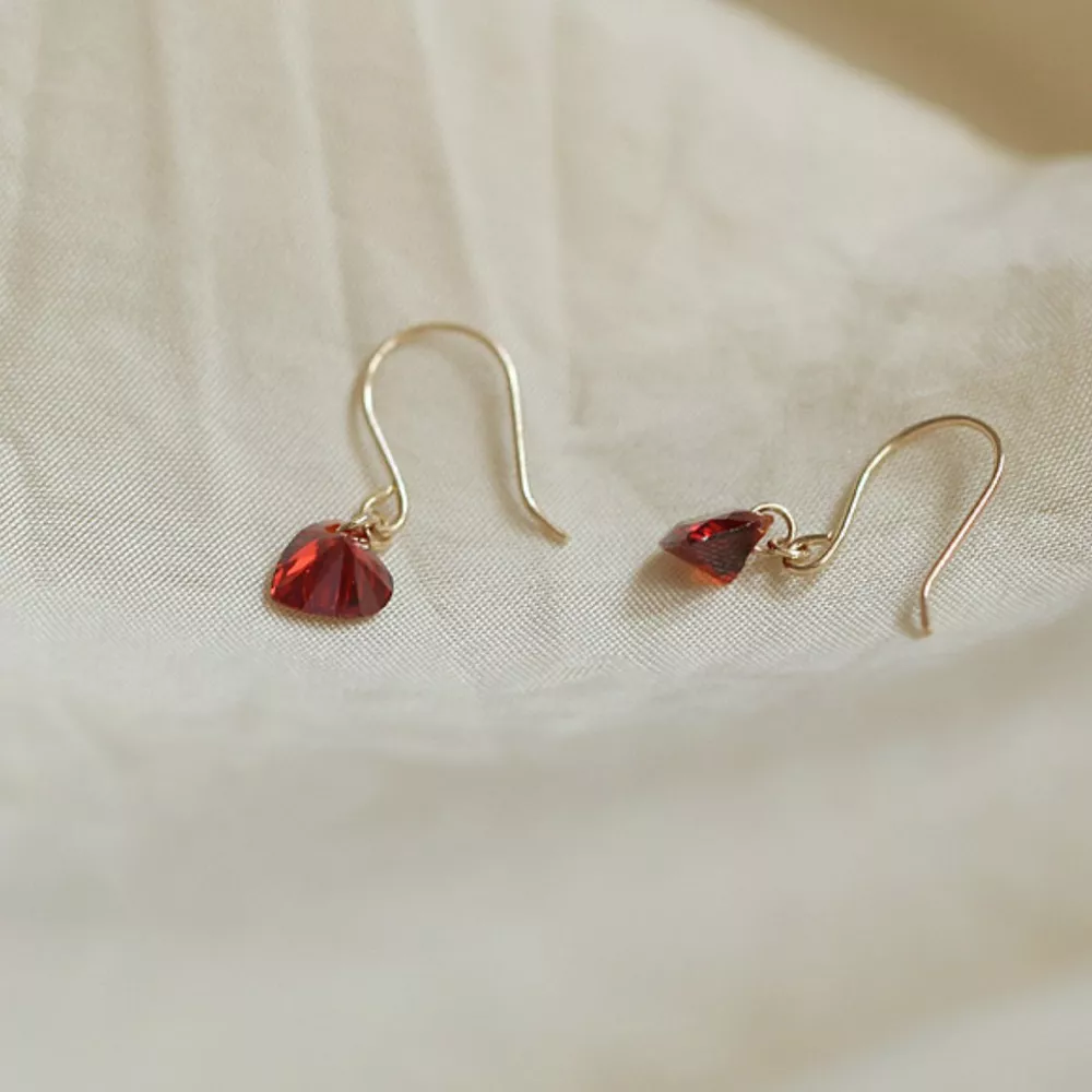 Zircon Heart Drop Earrings, image 3
