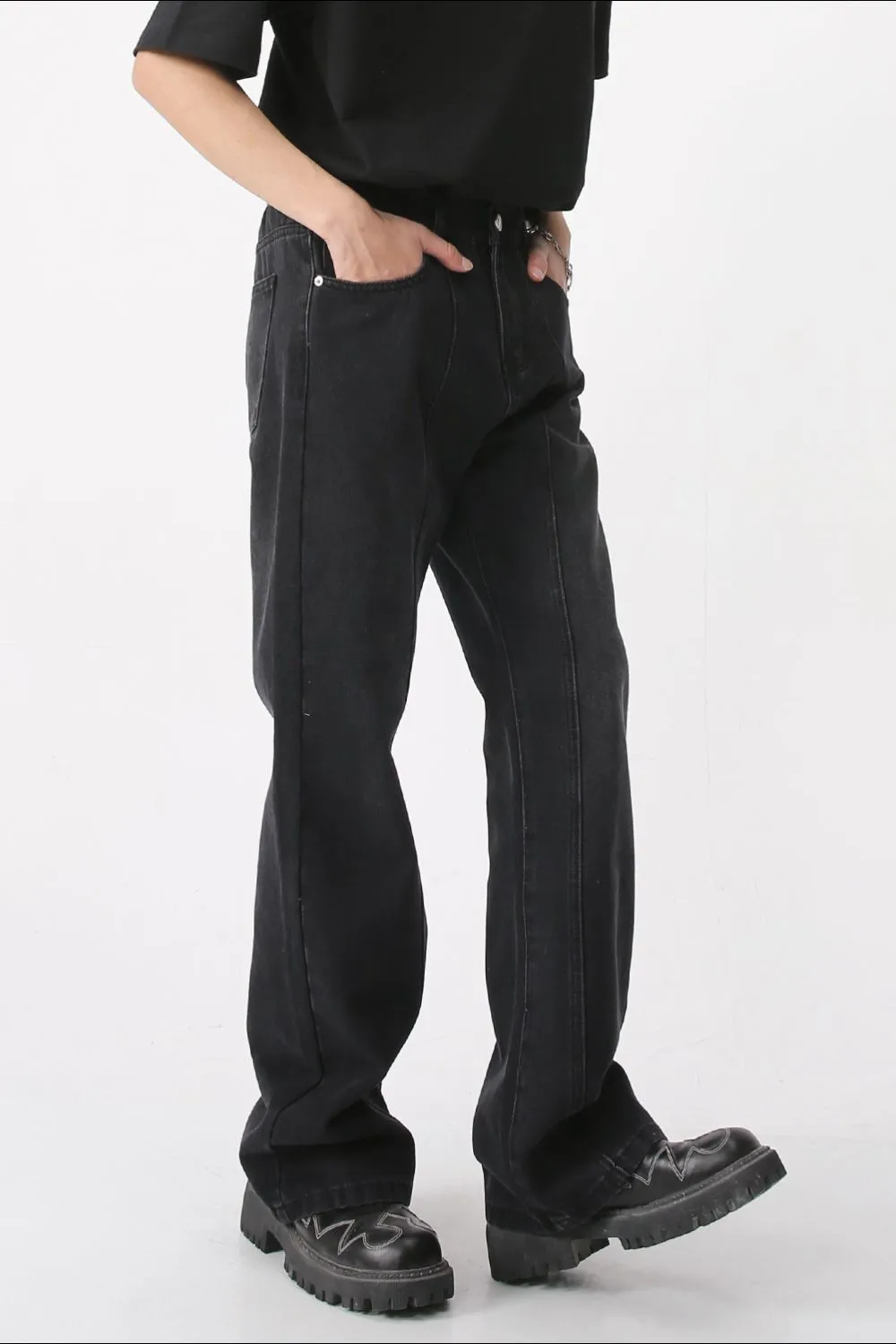 Casual Mid-Rise Elasticated Waistband Jeans, image 3