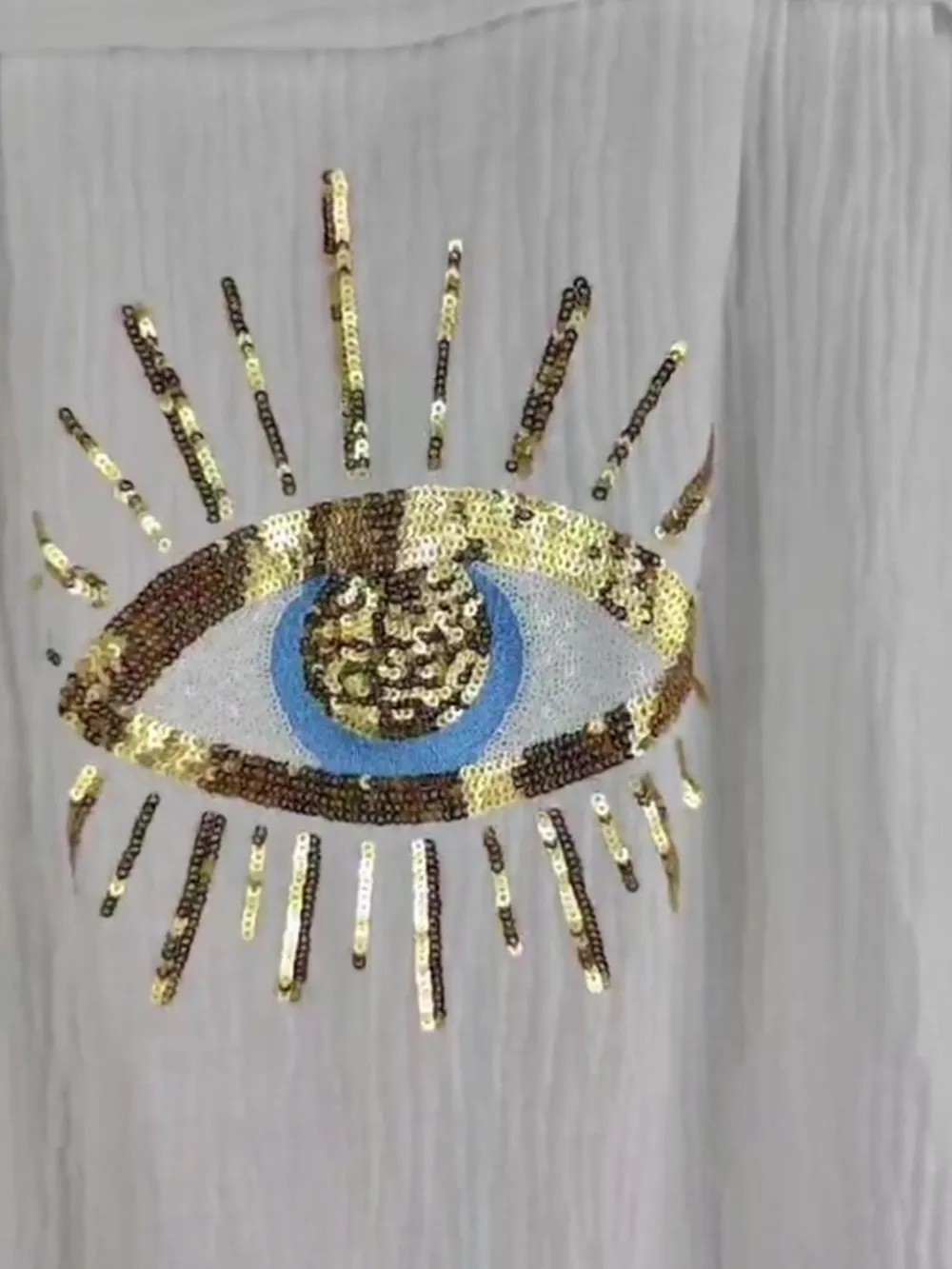 Evil Eye Embroidered Oversized Shirt, image 8