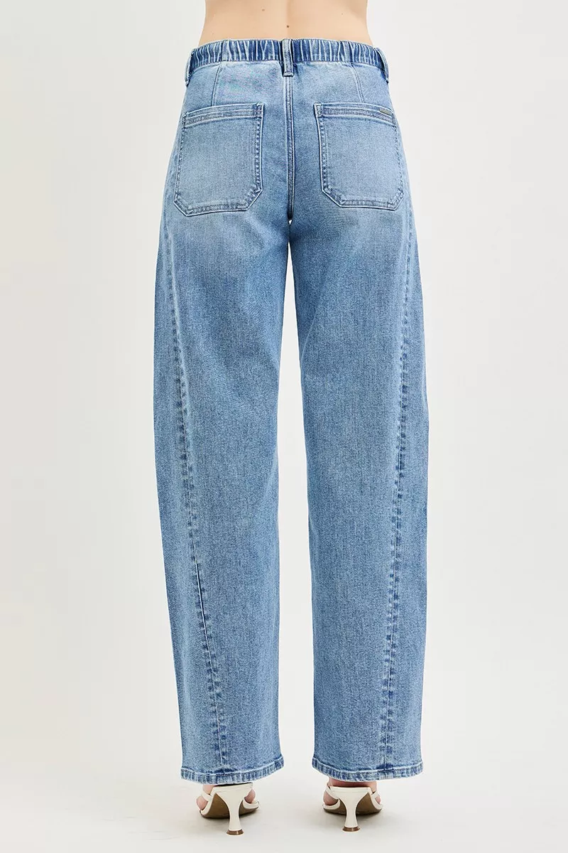 Relaxed Fit Drawstring Waist Jeans, image 5