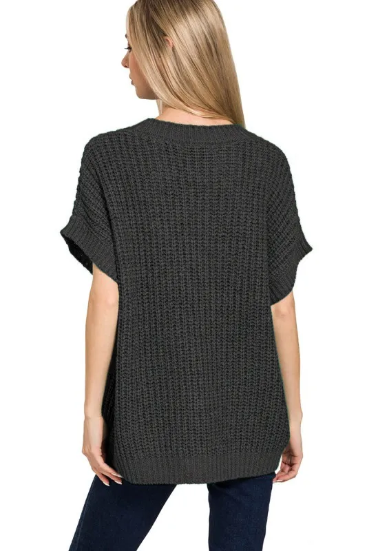 Short Sleeve Round Neck Sweater, image 2