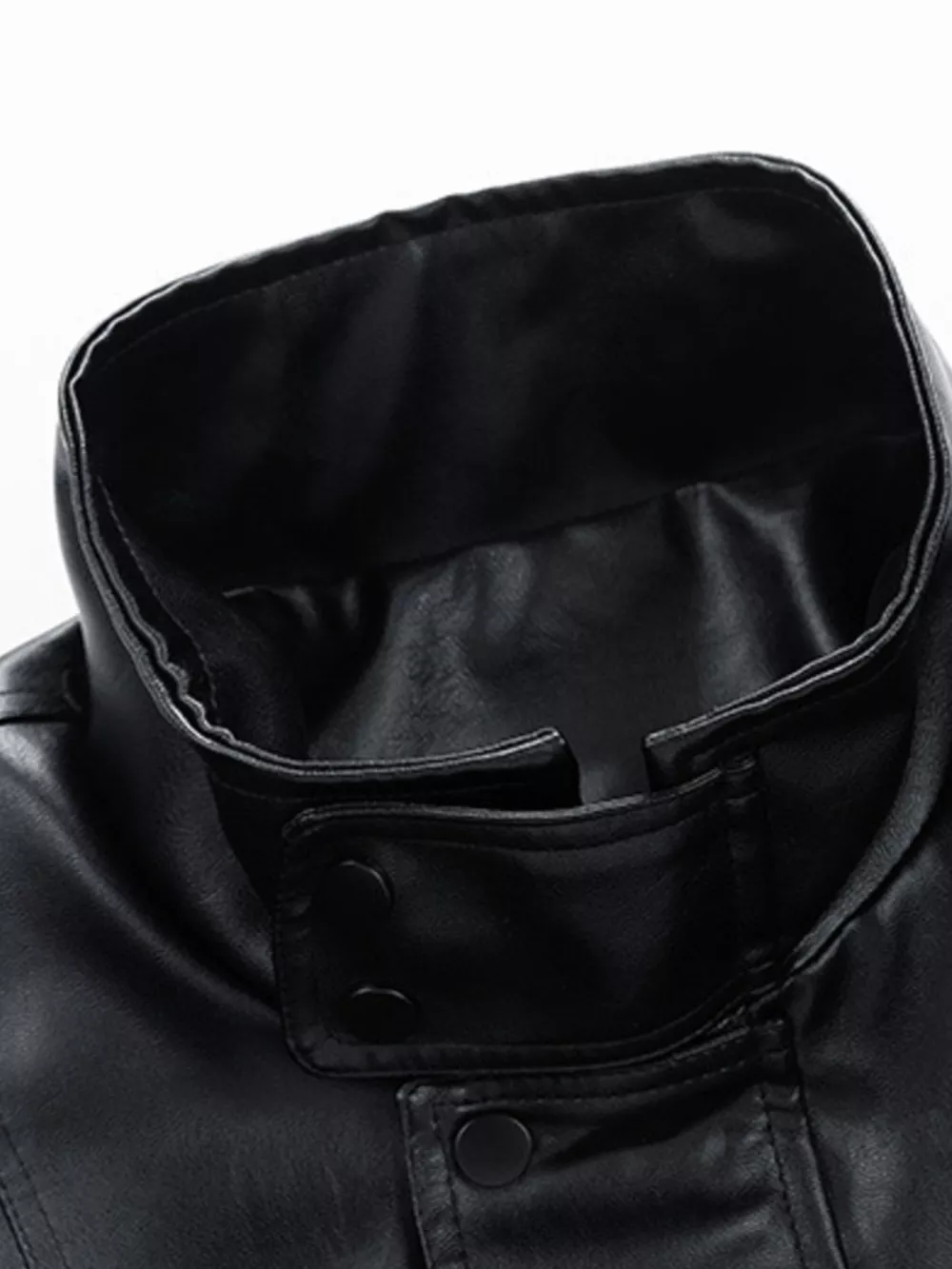 Men's Plus Size Urban Style Faux Leather Jacket, image 3
