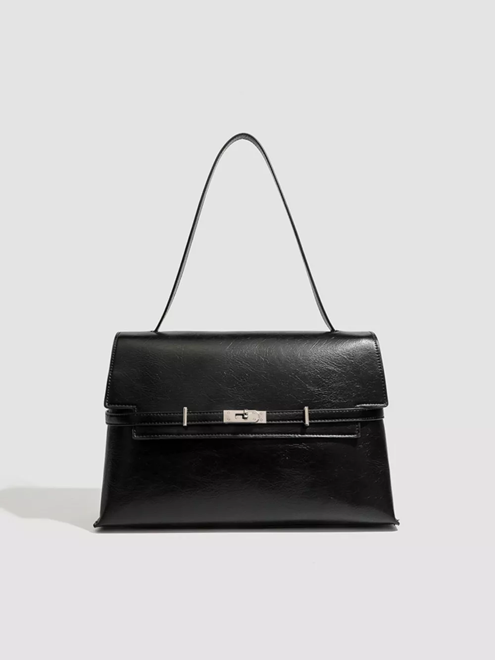 Buckle Leather Shoulder Bag