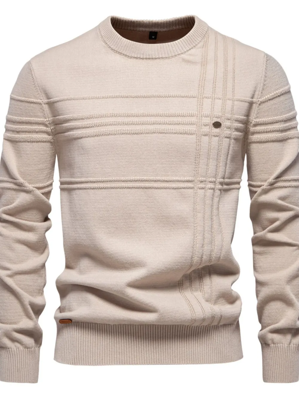 Men's Round Neck Striped Sweater, image 2