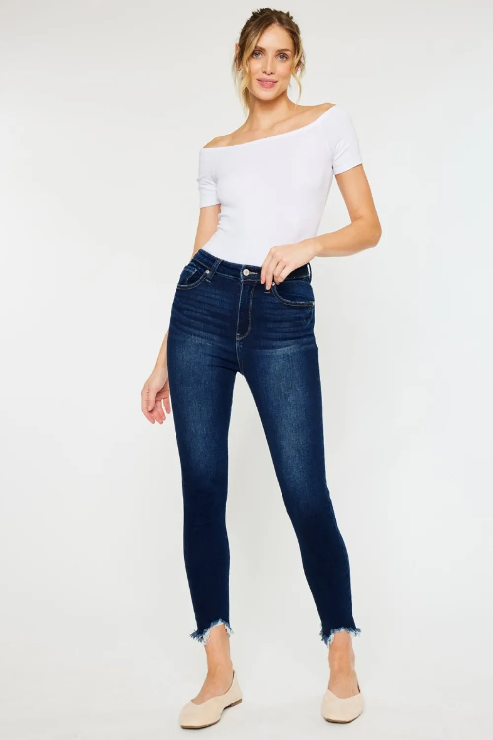 Full Size High Rise Frayed Ankle Skinny Jeans, image 13