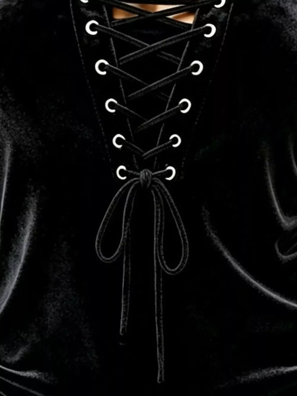 Full Size Long Sleeve Lace-Up Front Slim Fit T-Shirt Plus Size, image 6