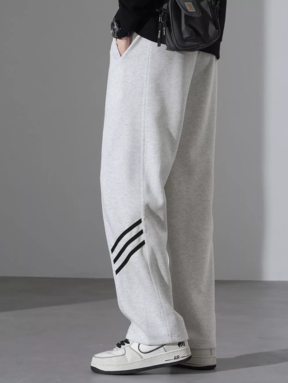 Men's Full Size Casual Loose Fit Sweatpants with Stripes Plus Size, image 4