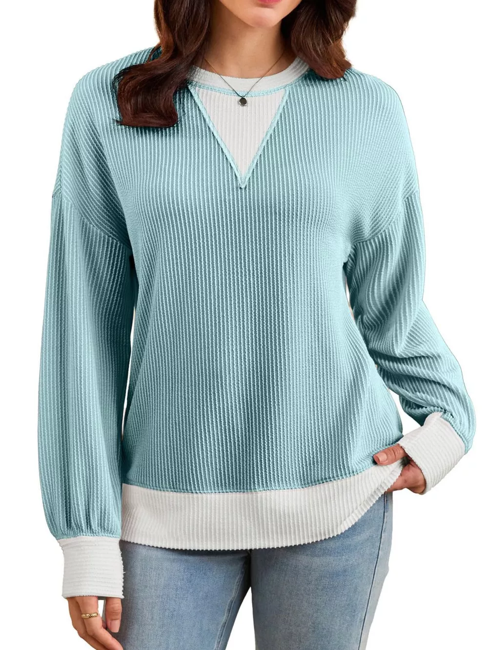 Contrast Dropped Shoulder Sweatshirt, image 15