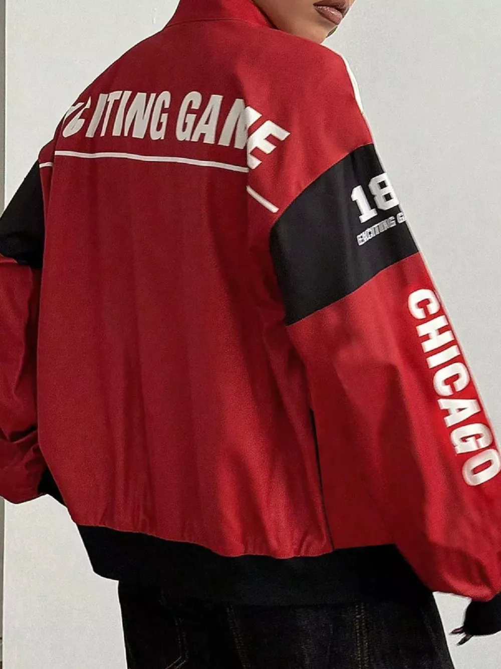 Letter Print Zip Up Jacket, image 8