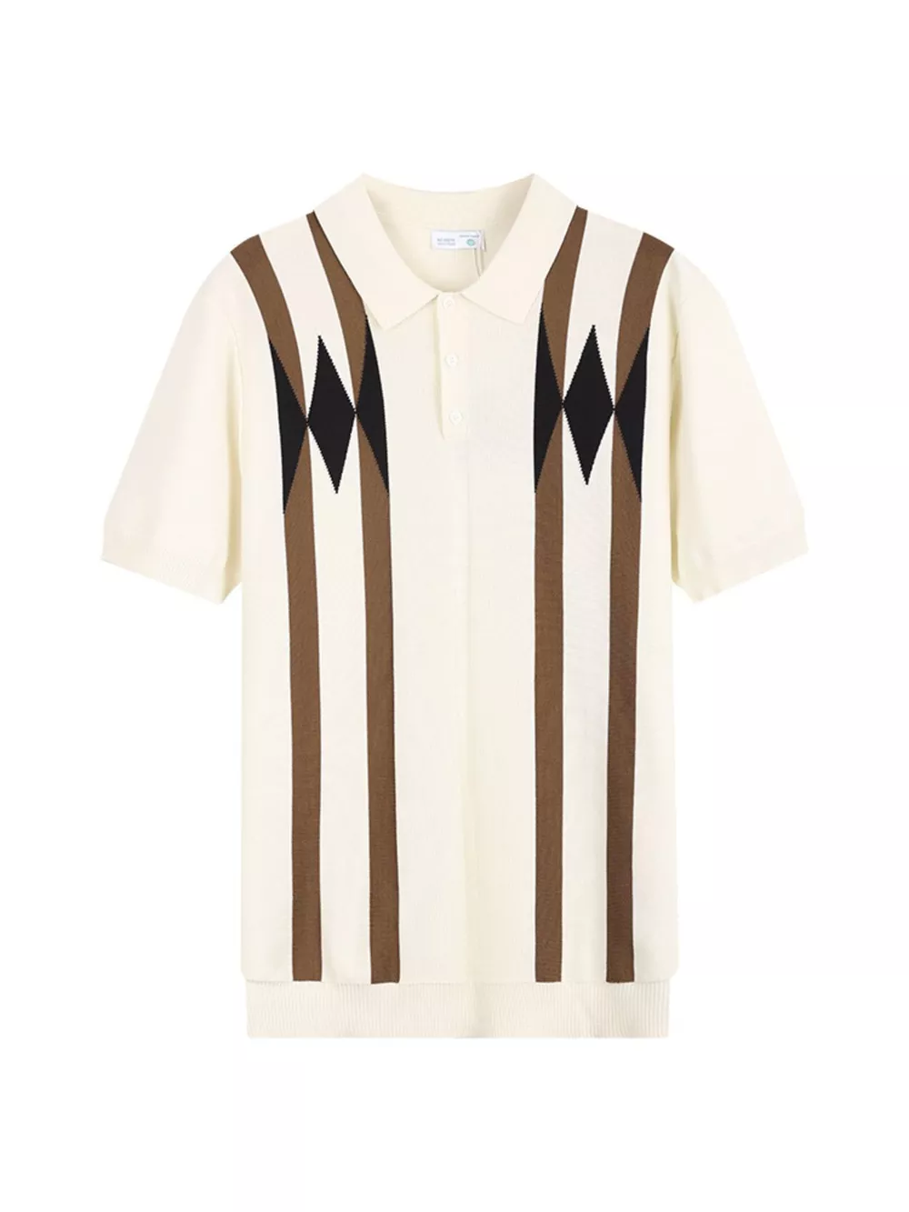Men's Plus Size Geometric Pattern Knitted Polo, image 3