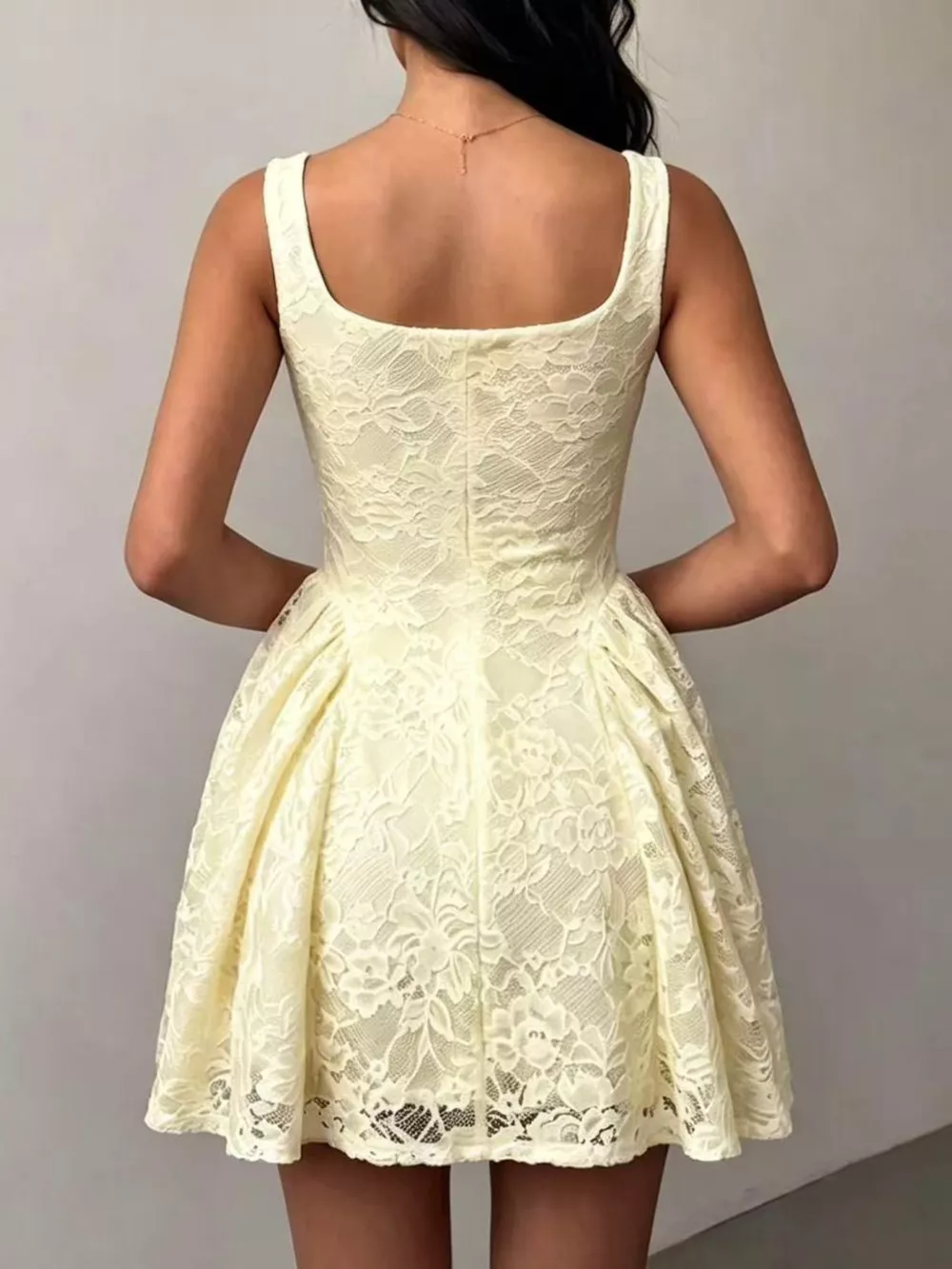 Floral Lace Square Neck Mini Dress, image 11