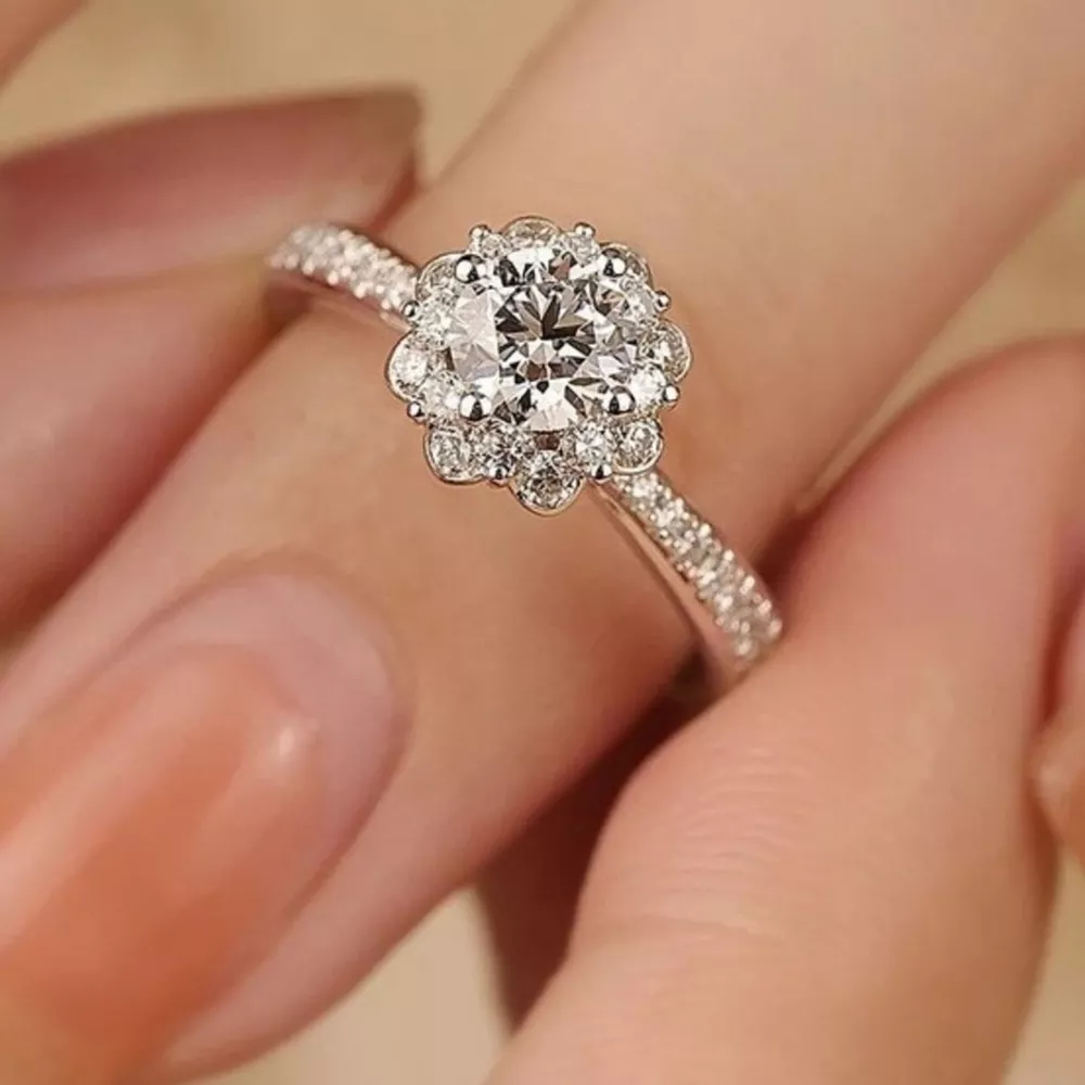 1 Carat 925 Sterling Silver Moissanite Ring, image 2