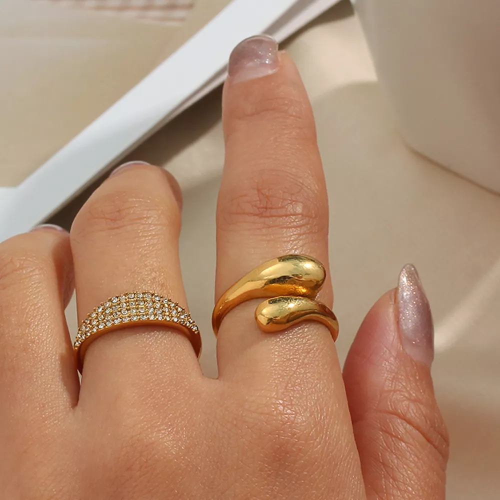 18K Gold-Plated Bypass Ring, image 3