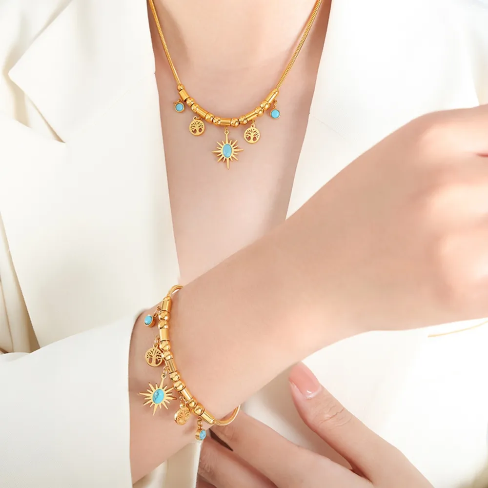 Gold-Plated Titanium Steel Charm Bracelet, image 5