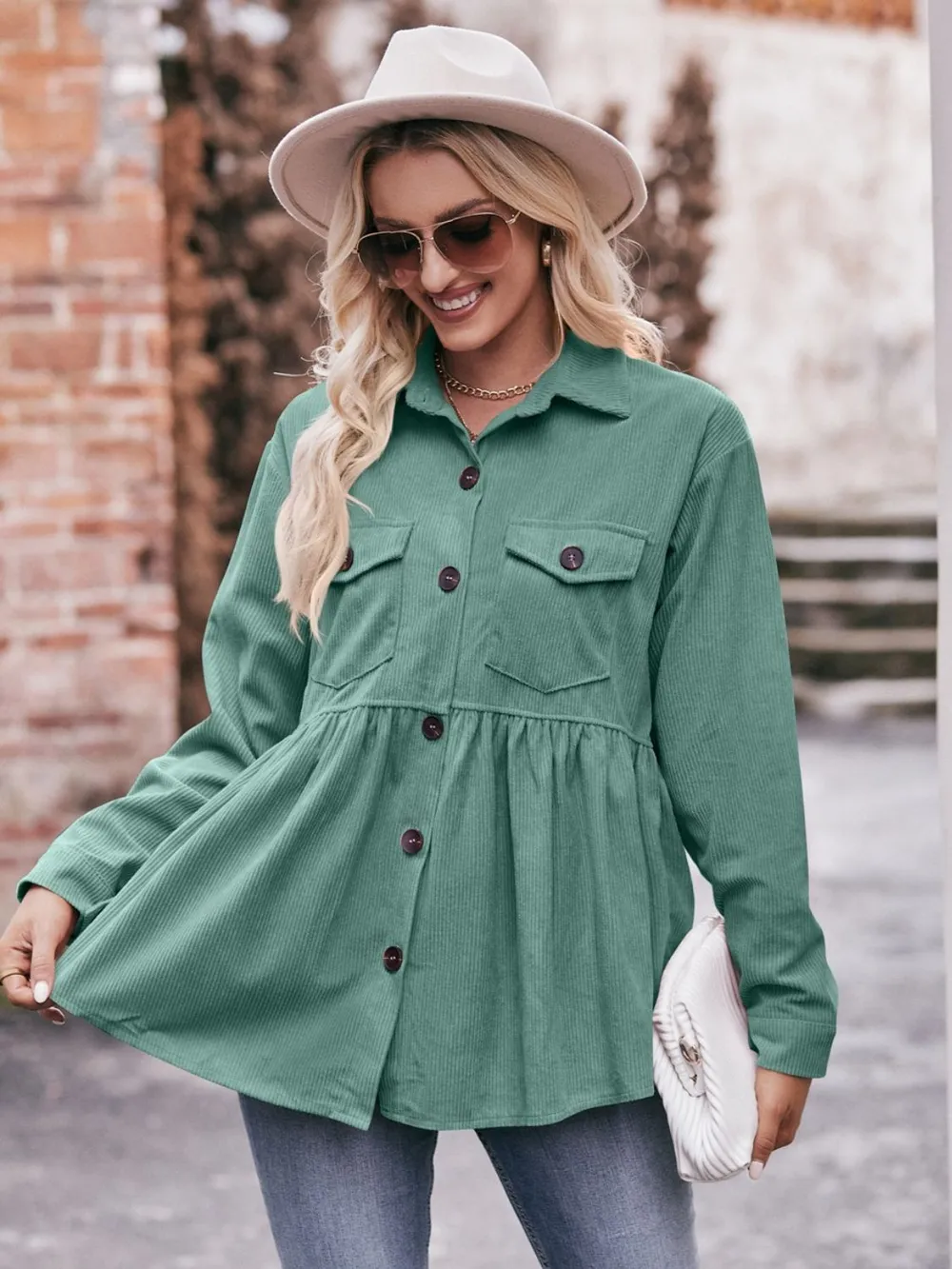 Collared Neck Long Sleeve Shirt, image 12