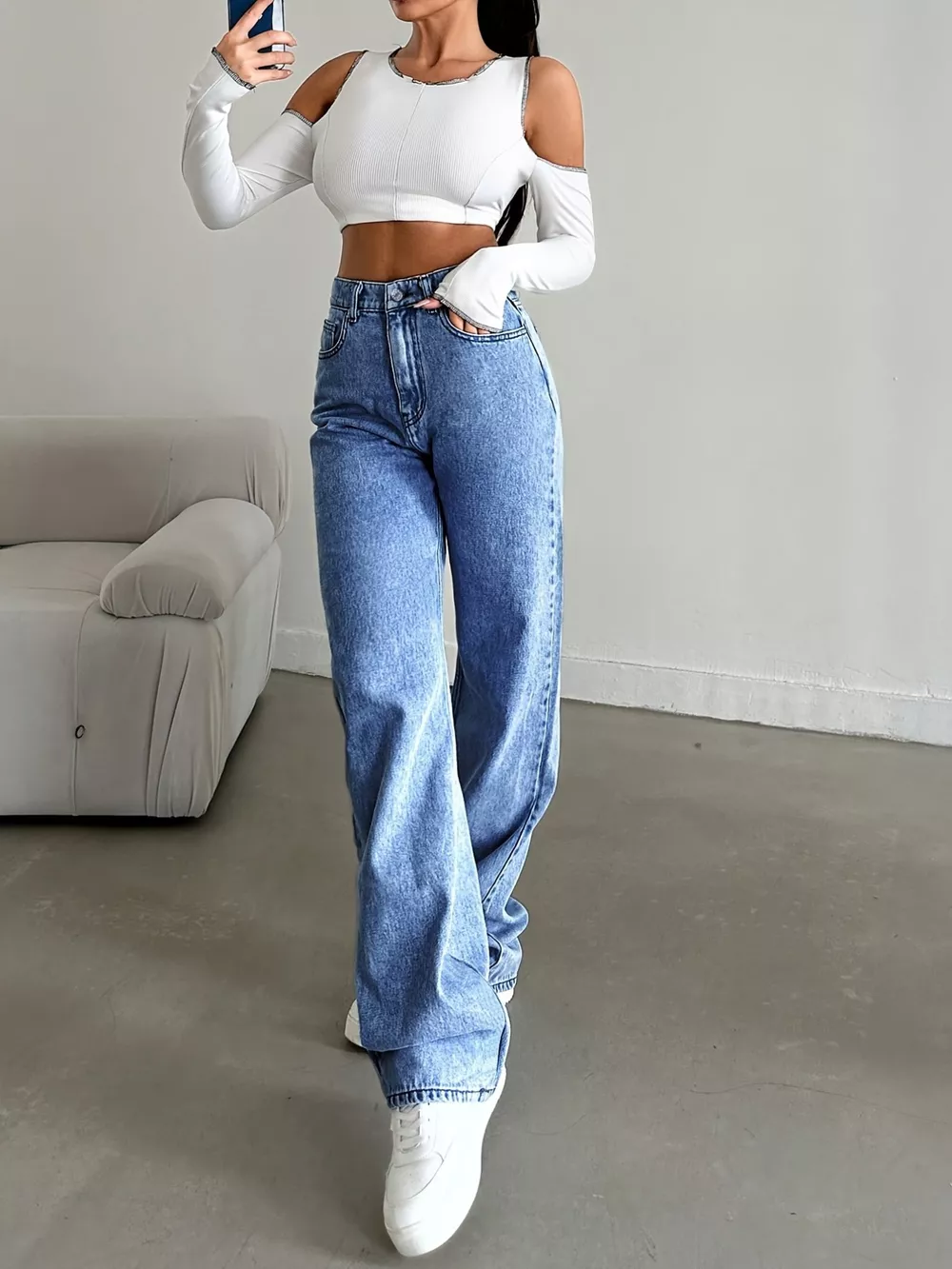 High-Waisted Wide Leg Jeans, image 6