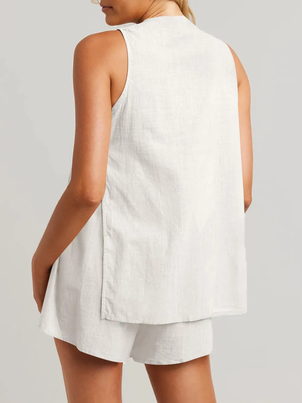 Full Size Button Up Top and Shorts Set, image 13