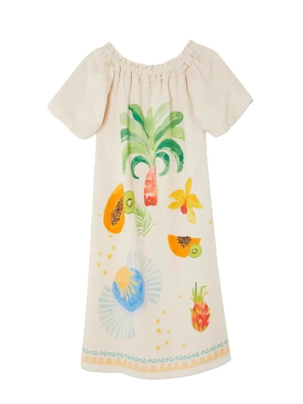 Frill Printed Off-Shoulder Dress, image 10