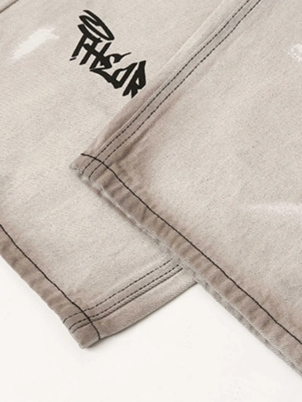 Men's Graffiti Art Loose Fit Jeans, image 8