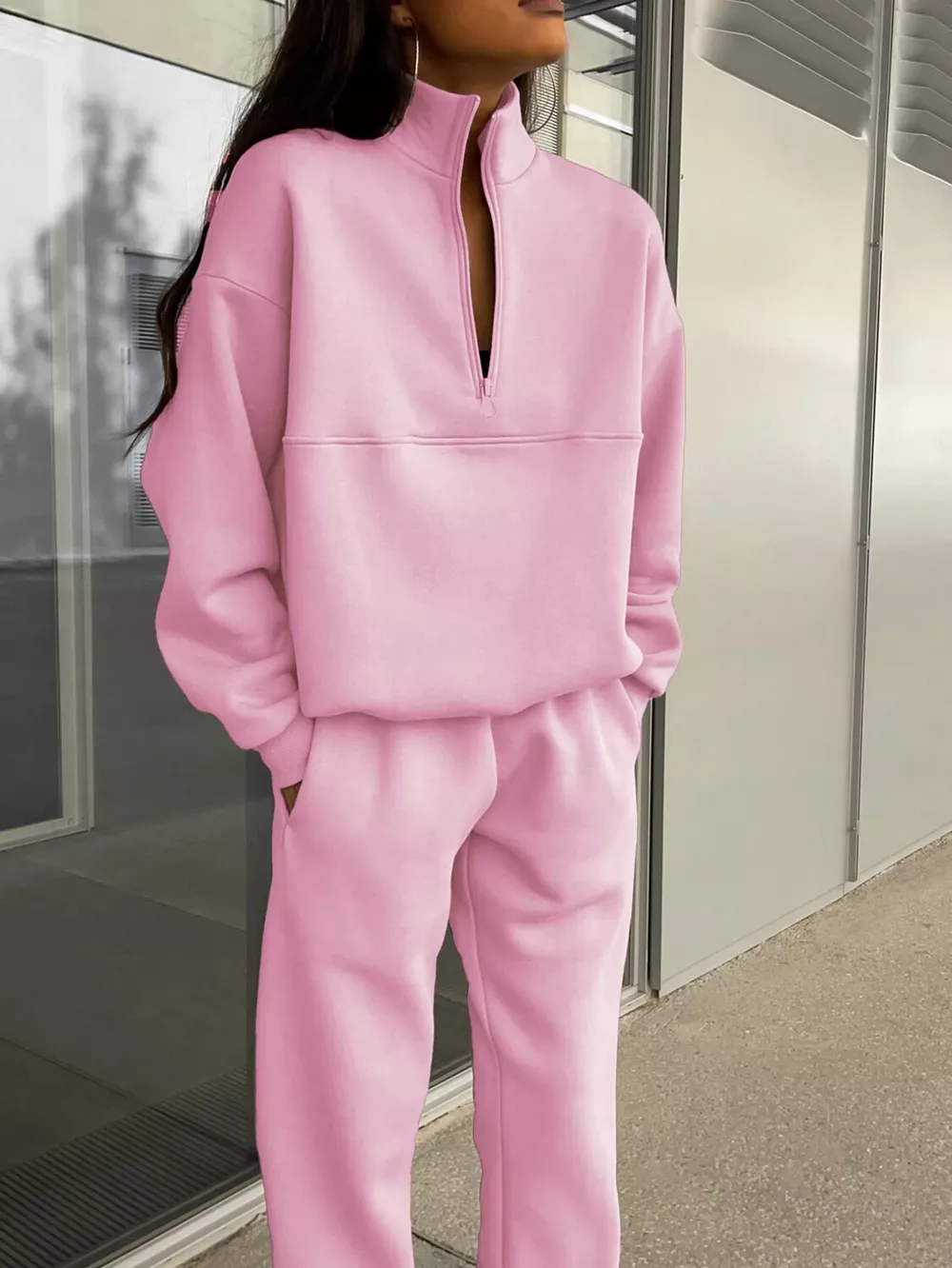 Half Zip Sweatshirt and Pants Set, image 19