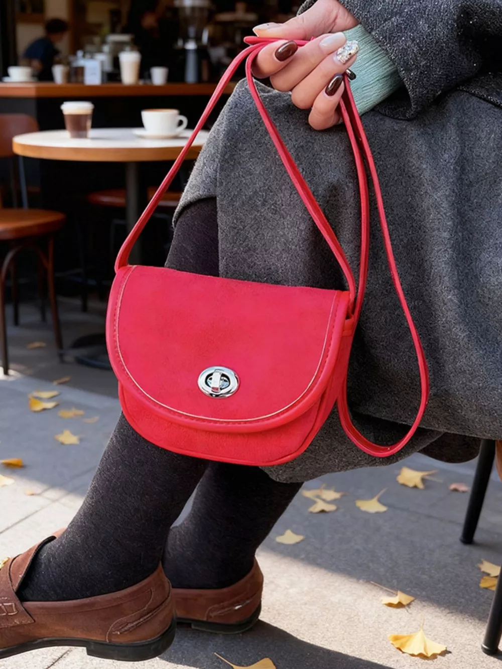Suede Flap Crossbody Bag, image 3