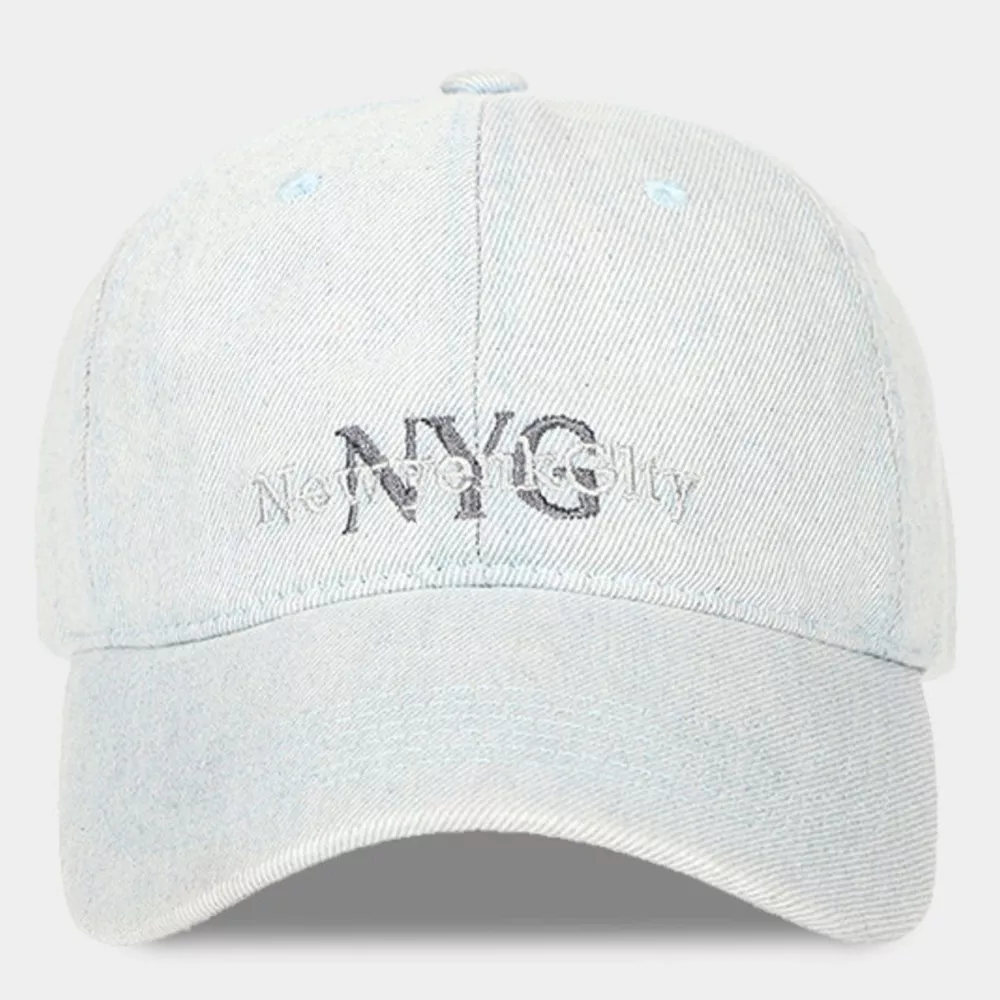New York City Embroidered Denim Baseball Cap, image 6