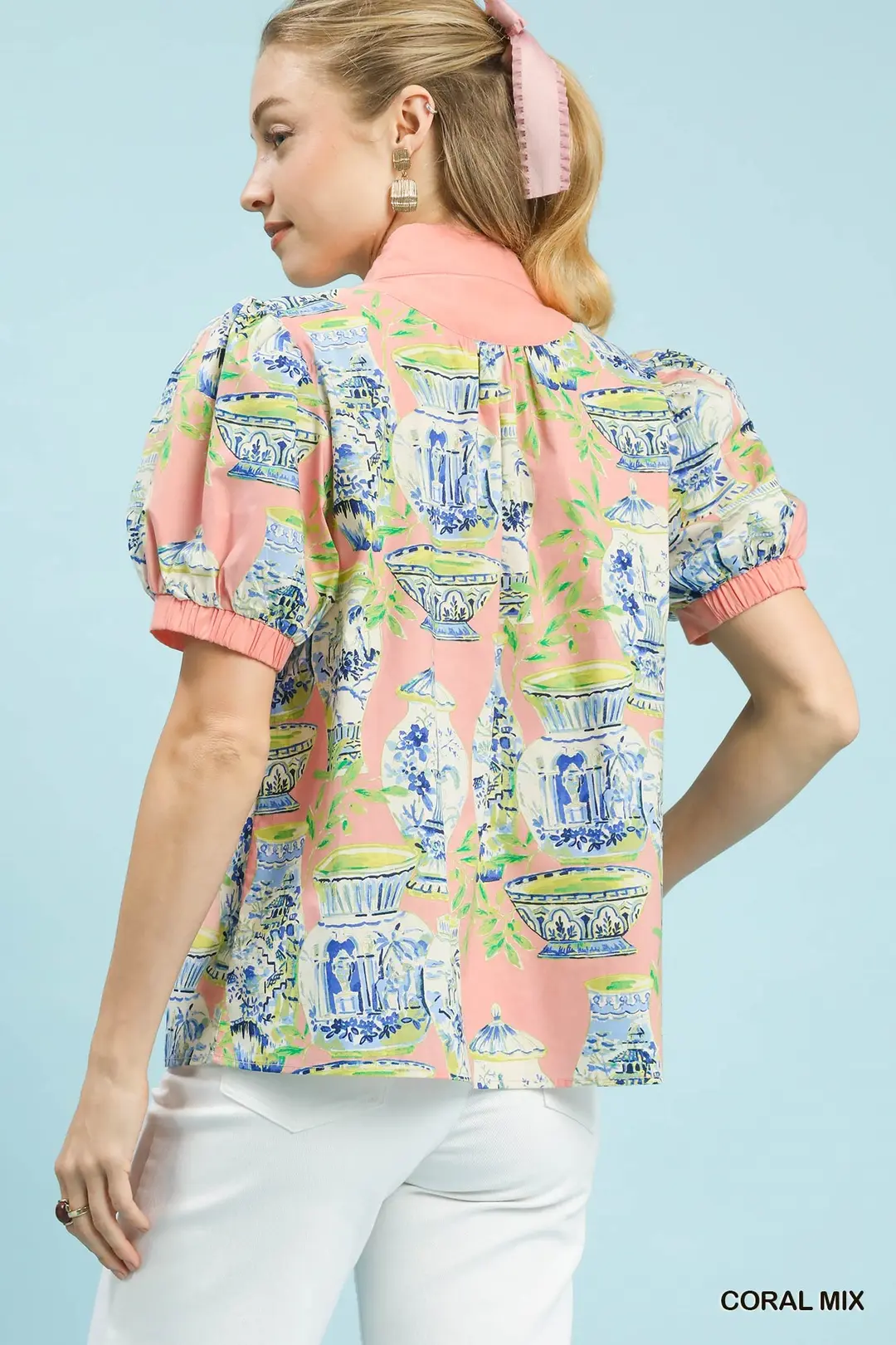 Abstract Print V-Neck Top, image 3