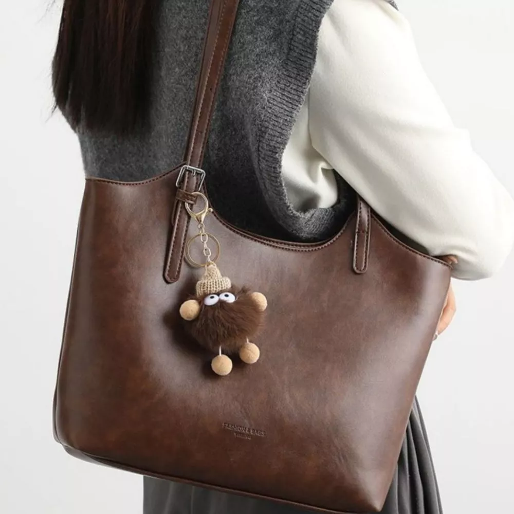 Leather Tote Bag with Charm, image 2