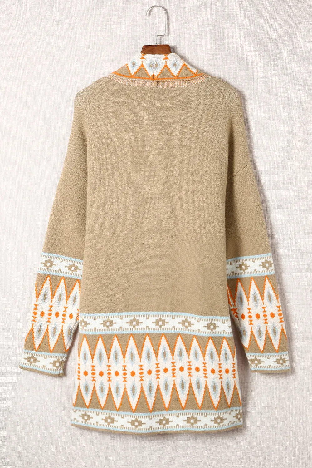 Geometric Open Front Long Sleeve Cardigan, image 25